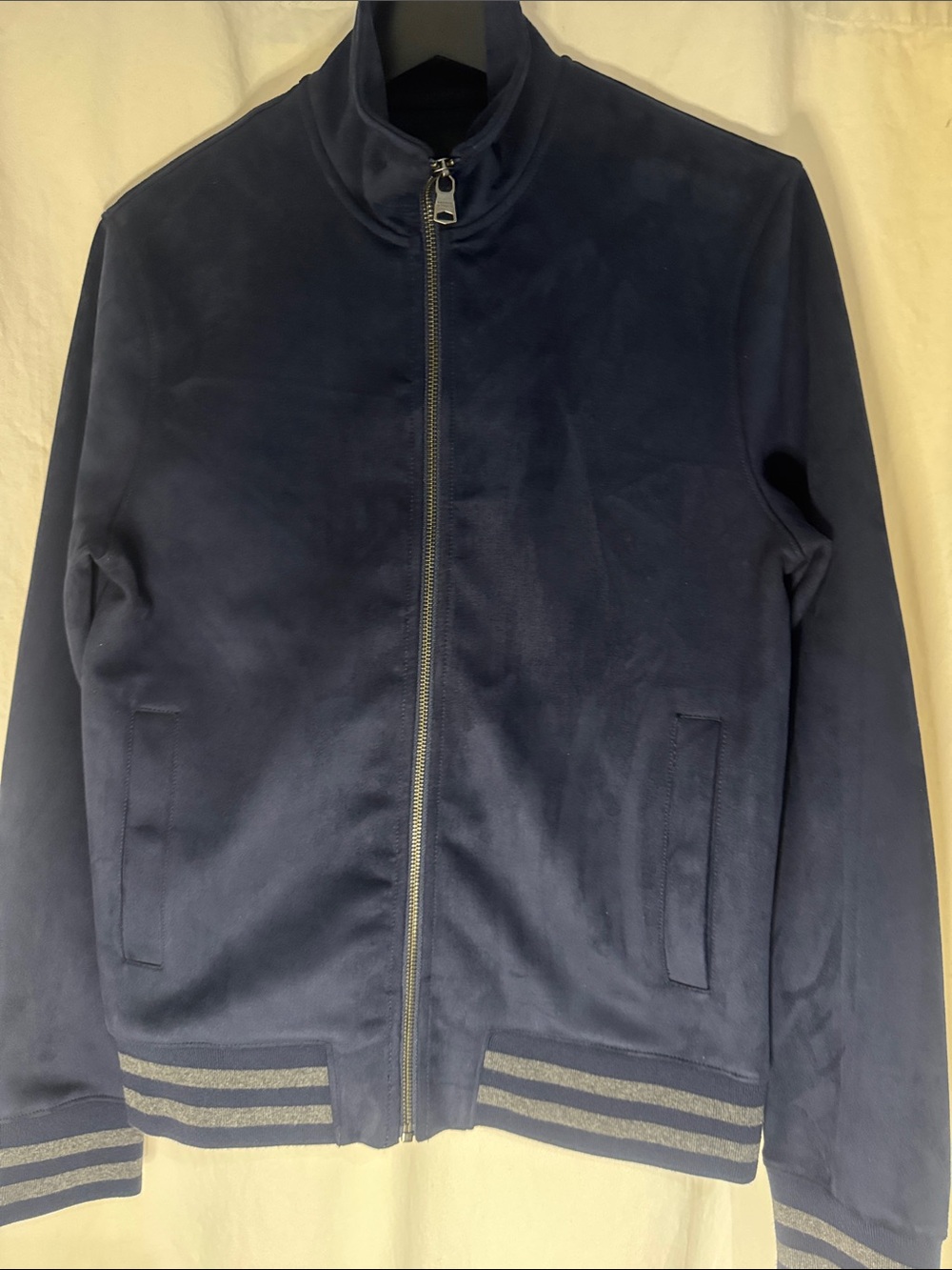 BANANA REPUBLIC Men's Navy Zip-Up Bomber Jacket